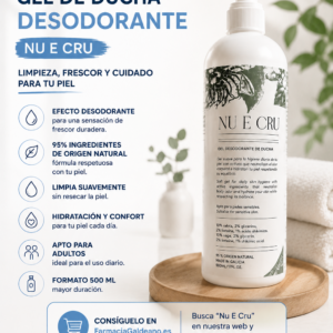 NU E CRU GEL DESODORANTE DE DUCHA NATURAL 500ML